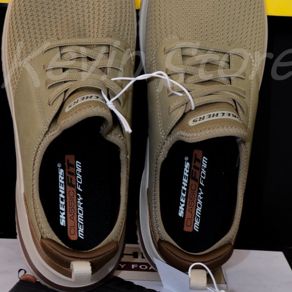 Skechers Men's Delson Slip On Sneaker Taupe - Picture 7 of 7